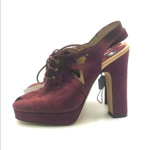 Dolce & Gabbana Italy Women Red Suede Leather Lace